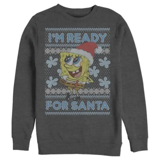 Men's SpongeBob SquarePants Ugly Christmas Ready Santa Sweatshirt image {3}