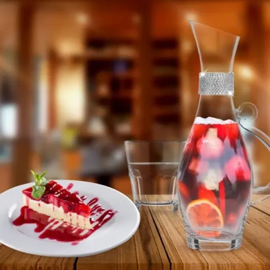 Berkware Elegant Large Wine Decanter with Dazzling Rhinestone Design - 40oz image {3}