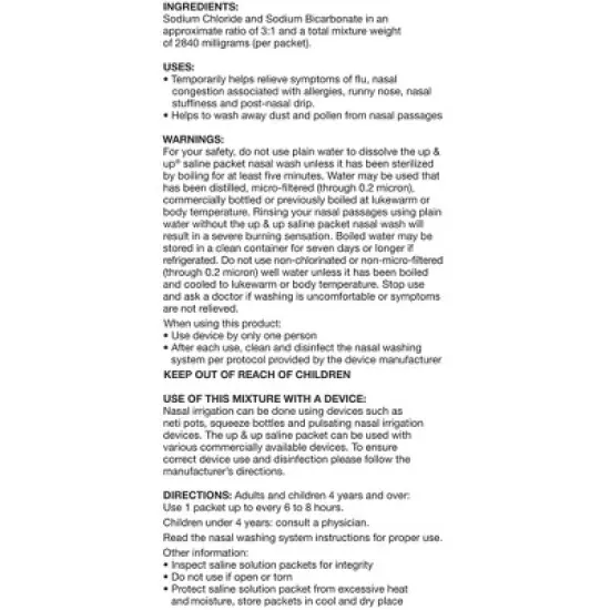 Saline Packets - 100ct - up&up&trade; image {3}