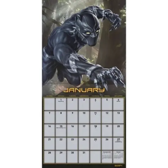 Trends International Inc. 2023-24 Wall Calendar 12"x12" Marvel Black Panther image {1}