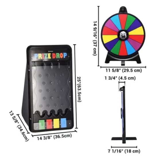 WinSpin Mini Tabletop Prize Drop Board & 12" Prize Wheel Kit Fortune Game Eagle image {3}