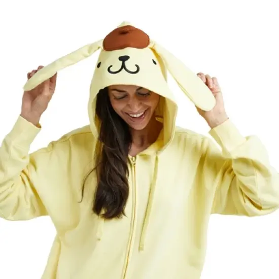 Pom Pom Purin Cosplay Long Sleeve Pastel Yellow Women's Zip Hoodie image {2}