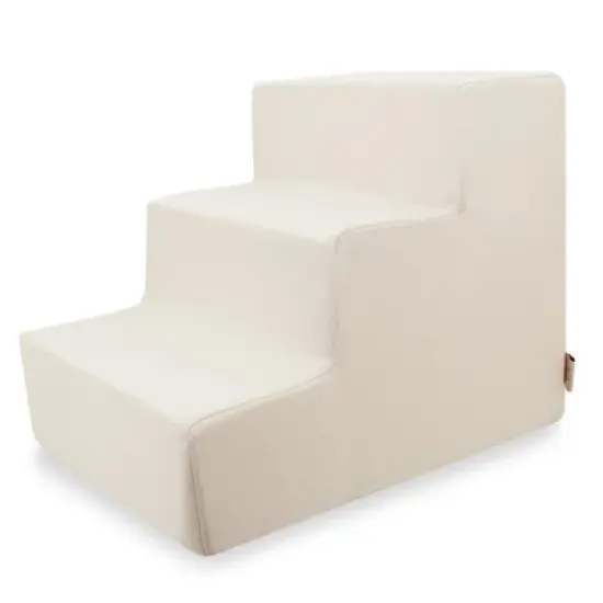 Best Pet Supplies CertiPUR Certified Foam Pet Steps for Small Dogs and Cats, Portable Stairs for Couch Sofa and Beds - 3-Steps (18" x 15" x 13.5") image {6}