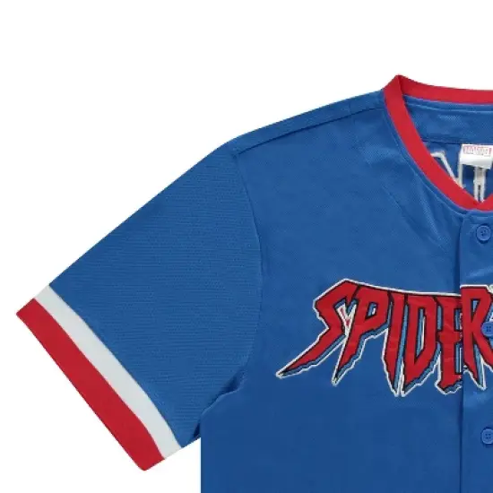 Marvel Spiderman Men's Baseball Jersey - Mens Classic Comics Spiderman Baseball Jersey Avengers Fashion Shirt image {2}