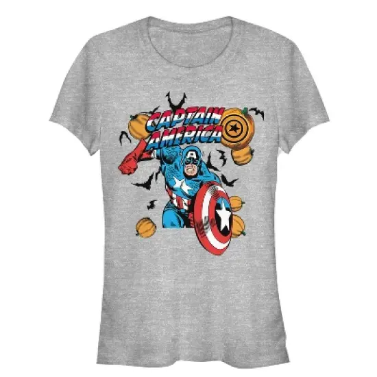 Junior's Marvel Halloween Spooky Captain America T-Shirt image {2}
