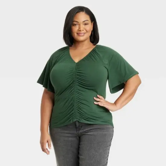 Women's Flutter Short Sleeve Cinched Knit Top - Ava & Viv&trade; image {6}