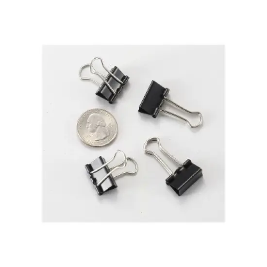 Officemate Binder Clips Small 3/4"Wide 3/8" Cap 12/BX Black/Silver 99020 image {1}