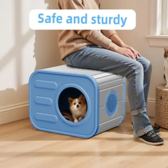 Dolonm  Small Indoor Cat House with Double Ventilation, Easy-Clean & Waterproof Pet Carrier for Home, Safe Space for Kittens & Multi-Cat Families image {7}
