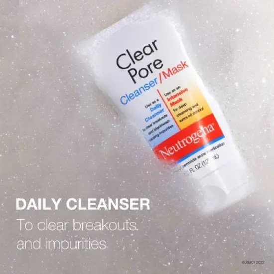 Neutrogena Clear Pore 2 in 1 Facial Cleanser/Face Mask with Kaolin & Bentonite Clay - 4.2 fl oz image {3}