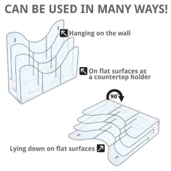 Azar Displays Three Tier File and Brochure Desktop Wall Organizer Holder with Dividers image {7}