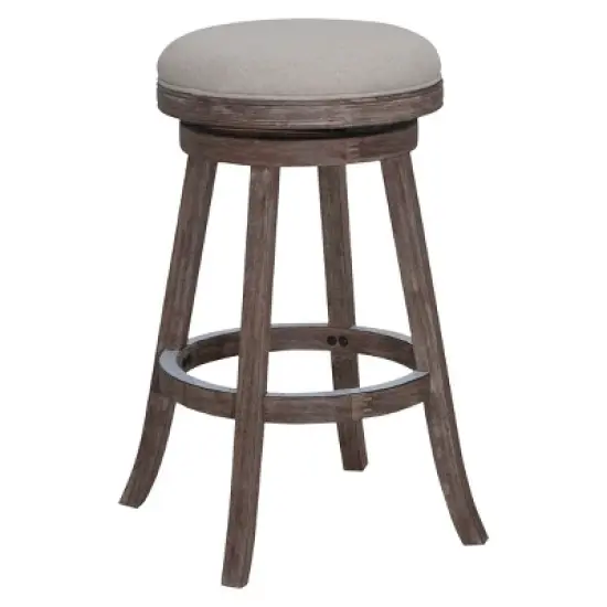 29" Fenton Driftwood Counter Height Barstool Hardwood Ivory - Boraam image {7}