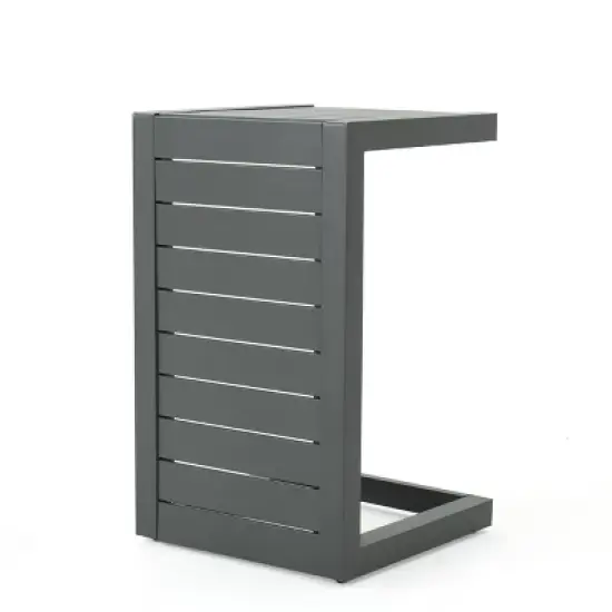 Cape Coral 3pc Aluminum Chat Set - Gray/Dark Gray - Christopher Knight Home image {2}