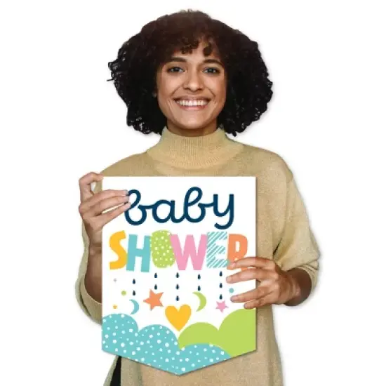 Big Dot of Happiness Colorful Baby Shower - Outdoor Home Decorations - Double-Sided Gender Neutral Party Garden Flag - 12 x 15.25 inches image {7}