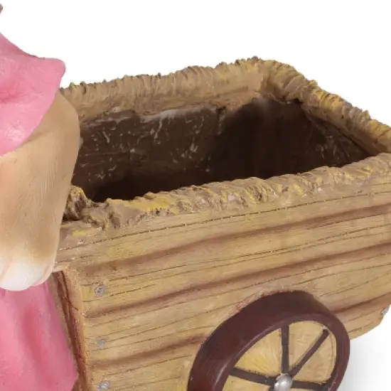 Christopher Knight Home 22" Wide Wallen Concrete Outdoor Novelty Rabbit Planter Pink/Brown image {9}