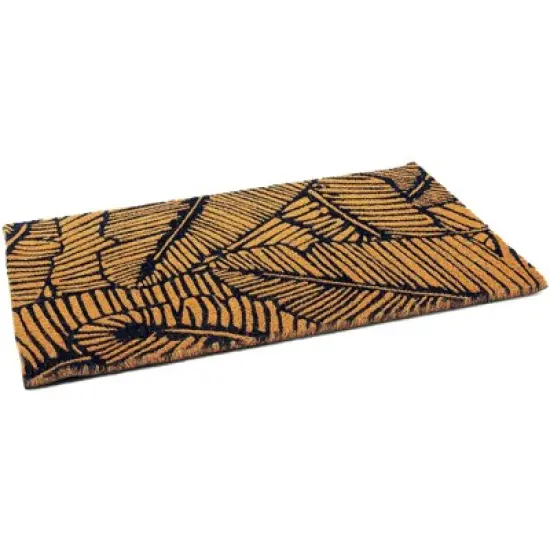 Juvale Boho Themed Leaf Coir Door Mat Welcome Doormat Indoor Outdoor Nonslip Front Rugs 17"x30" image {4}