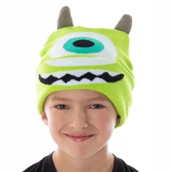 Disney Monsters Inc. Mike Wazowski Beanie Embroidered Character Costume Hat Green image {4}