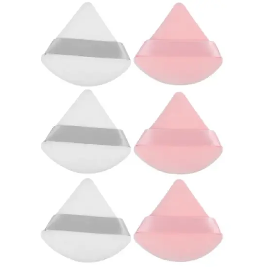 Unique Bargains Soft Triangle Puff Loose Powder Blender Beauty Makeup Tool Short Plush 6 Pcs image {7}