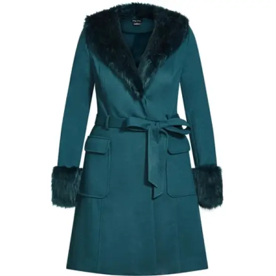 Women's Plus Size Make Me Blush Coat - alpine | CITY CHIC image {2}