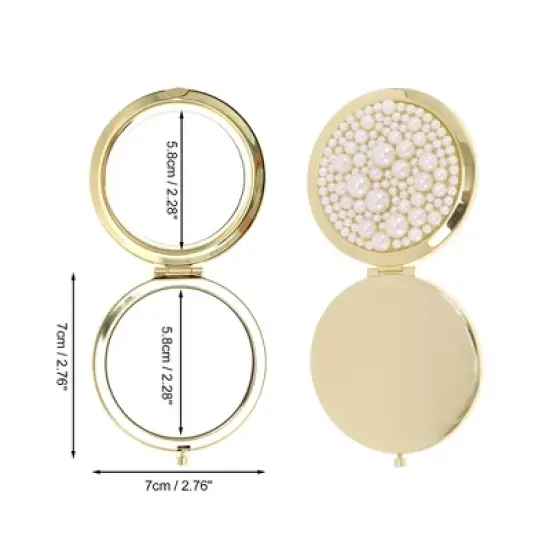 Unique Bargains Round Double-sided Makeup Mirror 1 Pc image {1}