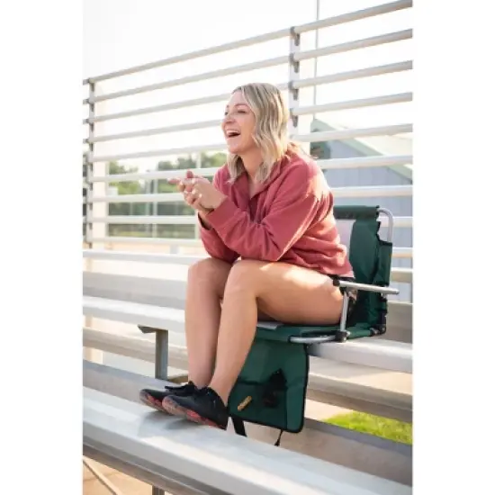 Stansport Folding Stadium Seat With Arms Green/Tan image {6}