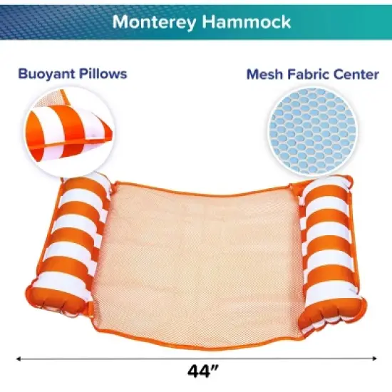 Aqua Leisure 4-in-1 Monterey Hammock Water Floats and Inflatables - Orange image {4}