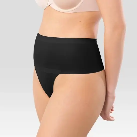 Maidenform Self Expressions 2pk Women's Shaping Thong &ndash; Black and Beige SES080 image {3}