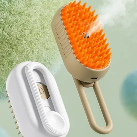 BABYYER Upgraded Steamy Cat Brush - 3 in 1 Cat Steamy Brush, Cat Grooming Brush, Multi-Functional Pet Brush image {1}