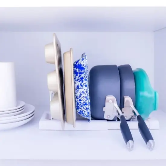 Better Houseware White-Coated-Steel Adjustable Cookware Rack image {7}