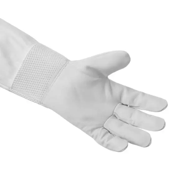 Honey Keeper Beekeeping Gloves - Goatskin Leather with Ventilated Canvas Sleeve and Elastic Cuff image {3}