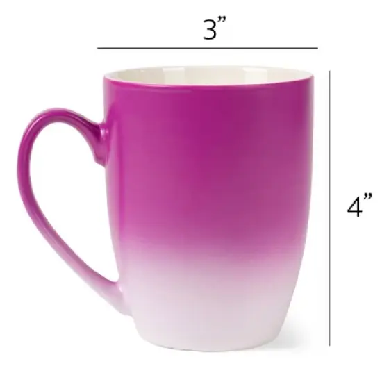 Elanze Designs Romantic Valentines Coffee Cup Mug 12 Ounce Ceramic With Ombre Gradient Be Mine Floral Fox Pink and White image {3}