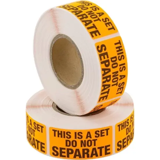 SCS Direct This is a Set Do Not Separate Shipping Labels - 1000 Fluorescent Orange (1" x 2") FBA Compliant Label Stickers (2 Rolls of 500) image {2}