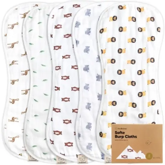 KeaBabies 5pk Organic Softe Muslin Burp Cloths for Baby Girls and Boys, Large Absorbent Burping Cloths for Babies, Baby Burp Clothes image {9}