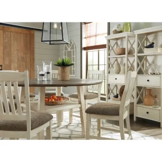 Bolanburg Round Drop Leaf Counter Table Antique White - Signature Design by Ashley image {4}