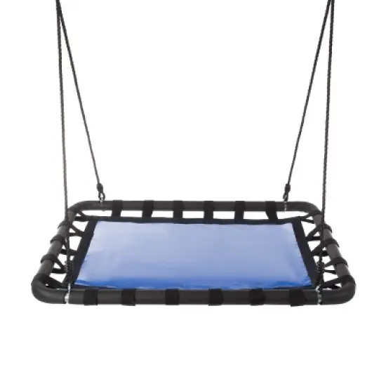 Toy Time Kids' Hanging Platform Swing With Adjustable Rope - 40" x 30"- Blue/Black image {7}