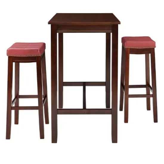 3pc Claridge Bar Height Dining Set - Linon image {3}