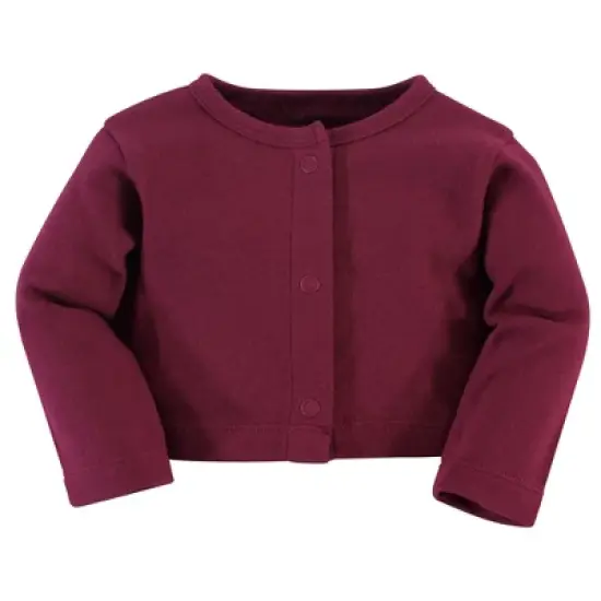 Touched by Nature Baby and Toddler Girl Organic Cotton Dress and Cardigan 2pc Set, Blush Blossom image {3}