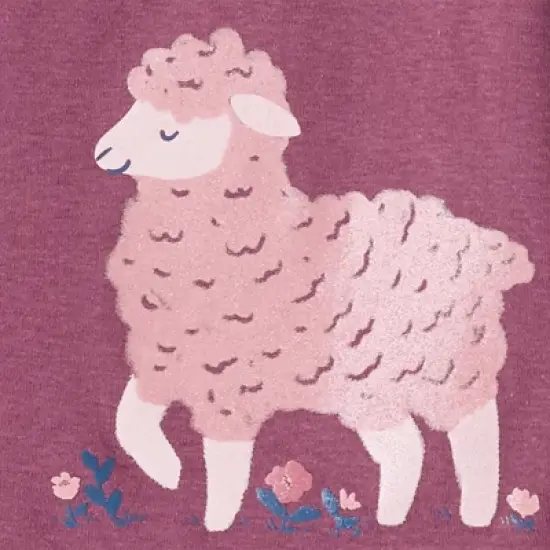 Carter's Just One You&reg; Toddler Girls' Sheep and Ditsy Floral Long Sleeve Pajama Set - Purple image {2}