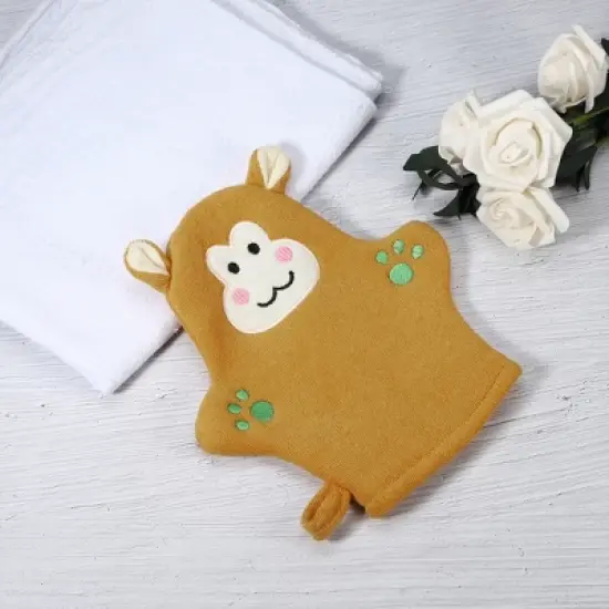 Unique Bargains Bathroom Cartoon Durable Bath Brush 8.27"x7.48" Brown 1 Pc image {5}