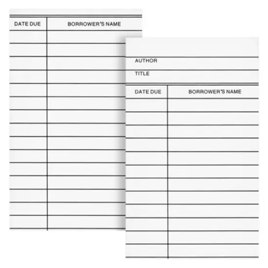 Best Paper Greetings 200 Piece Set of 100 Self Adhesive Library Card Pockets and 100 Due Date Cards for Book Checkouts, 3 x 5 In image {5}