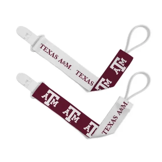 BabyFanatic Officially Licensed Unisex Pacifier Clip 2-Pack - NCAA Texas A&M Aggies - Officially Licensed Baby Apparel image {1}