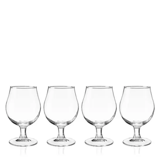 True Beer Tulip Glasses Craft Beer Cups Set Dishwasher Safe Drinking Tumblers Stemmed with Flared Rim, 15.5 Oz Clear Glass Set of 4 image {9}