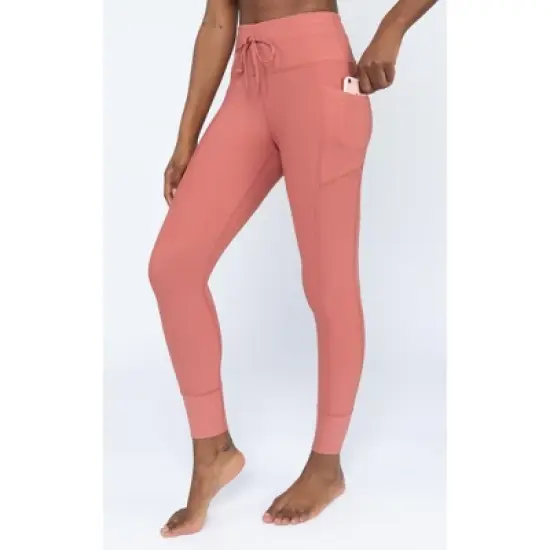 Yogalicious Interlink High Waist Ribbed Jogger with Pockets and Drawstring image {6}