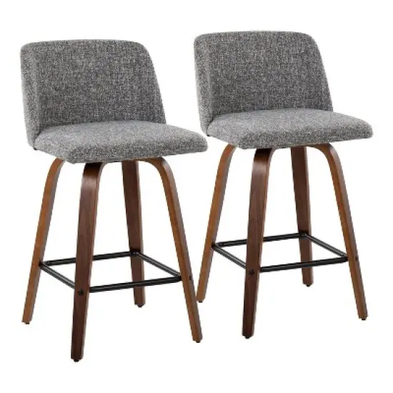 Set of 2 Toriano Upholstered Counter Height Barstools - Lumisource image {11}