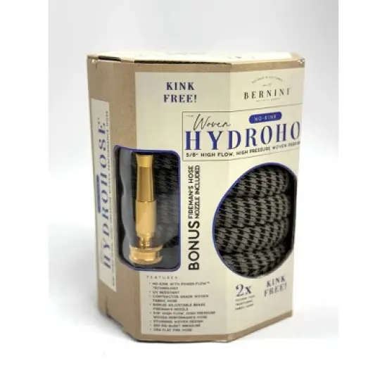 BERNINI 50' No Kink Woven Hydrohose Black/White image {3}