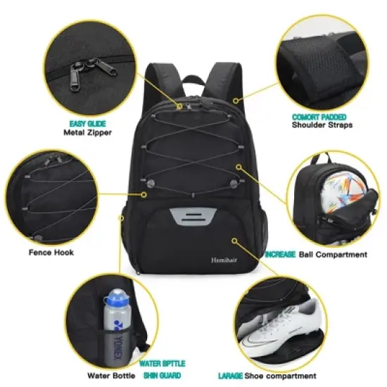 Youth Soccer Bag-Soccer Backpack&Backpack for Football Basketball,with Ball Compartment Separate Cleat Package image {8}