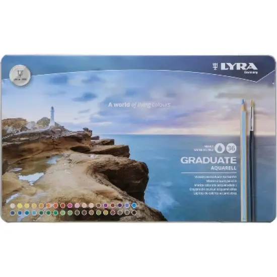 Lyra&reg; Graduate Watercolor Pencil Set Tin, Assorted Colors, 36 Pieces image {1}
