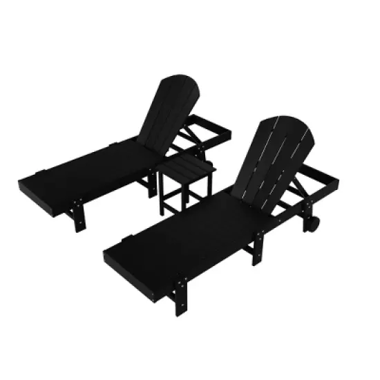 WestinTrends Malibu 3 Piece Poly Reclining Chaise Lounge With Wheels image {2}