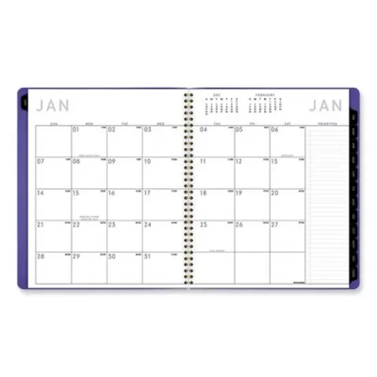 Contemporary Monthly Planner, 11.38 x 9.63, Purple Cover, 12-Month (Jan to Dec): 2026 image {5}
