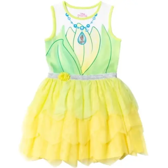 Disney Princess Tiana Tulle Costume Sleeveless Dress Green  image {7}