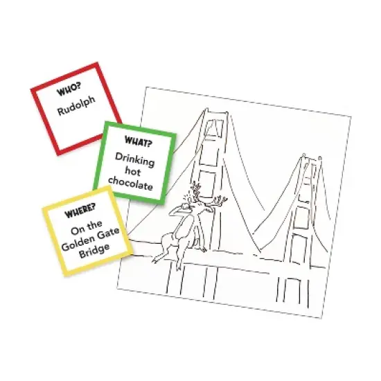 University Games Who What Where: The Party Drawing Game - Holiday Edition image {5}